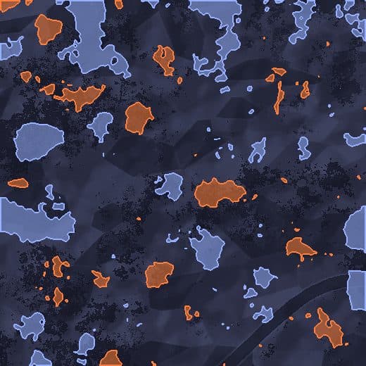 Sample change map: gain in blue, loss in orange